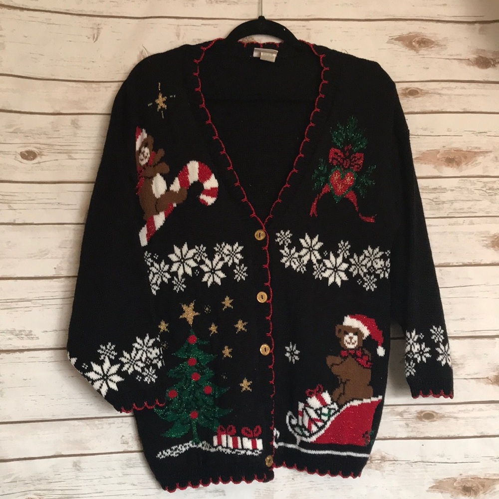 Holiday Time • Christmas Sweater bears snowflakes